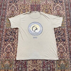 VTG 90s Optima Hawaii Surfer Lifestyle Graphic‎ T Shirt XL Gray Mens Beach Surf